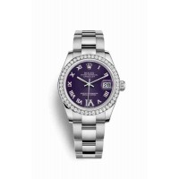 Replica Rolex Datejust 31 White Rolesor Oystersteel 18 ct white gold 178384 Purple set diamonds Dial Watch m178384-0027