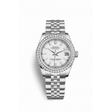 Replica Rolex Datejust 31 White Rolesor Oystersteel 18 ct white gold 178384 White Dial Watch m178384-0030