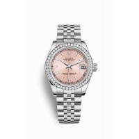 Replica Rolex Datejust 31 White Rolesor Oystersteel 18 ct white gold 178384 Pink Dial Watch m178384-0032