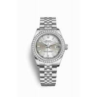 Replica Rolex Datejust 31 White Rolesor Oystersteel 18 ct white gold 178384 Silver Dial Watch m178384-0051