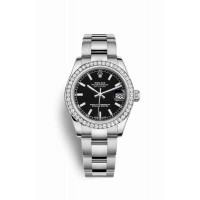 Replica Rolex Datejust 31 White Rolesor Oystersteel 18 ct white gold 178384 Black Dial Watch m178384-0054