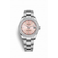 Replica Rolex Datejust 31 White Rolesor Oystersteel 18 ct white gold 178384 Pink Dial Watch m178384-0059