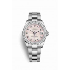 Replica Rolex Datejust 31 White Rolesor Oystersteel 18 ct white gold 178384 Pink mother-of-pearl set diamonds Dial Watch m178384-0061