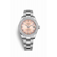 Replica Rolex Datejust 31 White Rolesor Oystersteel 18 ct white gold 178384 Pink set diamonds Dial Watch m178384-0064