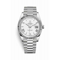 Replica Rolex Day-Date 40 18 ct white gold 228239 White Dial Watch m228239-0046