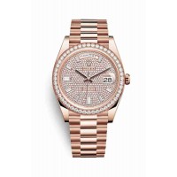 Replica Rolex Day-Date 40 18 ct Everose gold 228345RBR Diamond-paved Dial Watch m228345rbr-0002