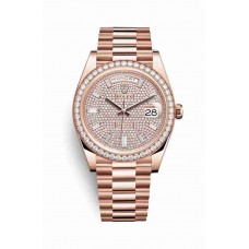 Replica Rolex Day-Date 40 18 ct Everose gold 228345RBR Diamond-paved Dial Watch m228345rbr-0002