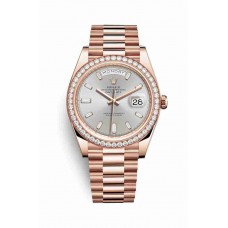 Replica Rolex Day-Date 40 18 ct Everose gold 228345RBR Sundust set diamonds Dial Watch m228345rbr-0007