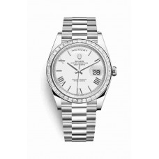 Replica Rolex Day-Date 40 Platinum 228396TBR White Dial Watch m228396tbr-0018