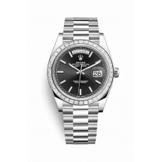 Replica Rolex Day-Date 40 Platinum 228396TBR Black Dial Watch m228396tbr-0024