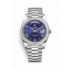 Replica Rolex Day-Date 40 Platinum 228396TBR Blue Dial Watch m228396tbr-0026