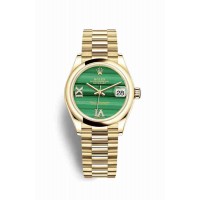 Replica Rolex Datejust 31 18 ct yellow gold 278248 Malachite set diamonds Dial Watch m278248-0004