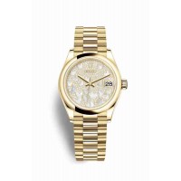 Replica Rolex Datejust 31 18 ct yellow gold 278248 Paved mother-of-pearl butterfly Dial Watch m278248-0022