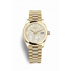 Replica Rolex Datejust 31 18 ct yellow gold 278248 Paved mother-of-pearl butterfly Dial Watch m278248-0022