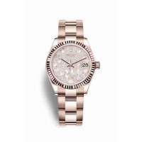 Replica Rolex Datejust 31 18 ct Everose gold 278275 Paved mother-of-pearl butterfly Dial Watch m278275-0020