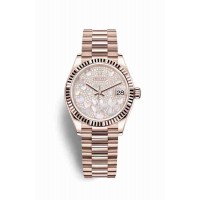 Replica Rolex Datejust 31 18 ct Everose gold 278275 Paved mother-of-pearl butterfly Dial Watch m278275-0021