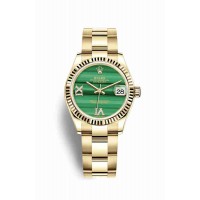 Replica Rolex Datejust 31 18 ct yellow gold 278278 Malachite set diamonds Dial Watch m278278-0003