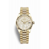 Replica Rolex Datejust 31 18 ct yellow gold 278278 Paved mother-of-pearl butterfly Dial Watch m278278-0022