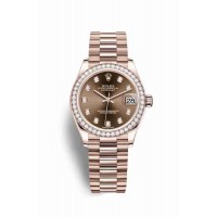 Replica Rolex Datejust 31 18 ct Everose gold 278285RBR Chocolate set diamonds Dial Watch m278285rbr-0006