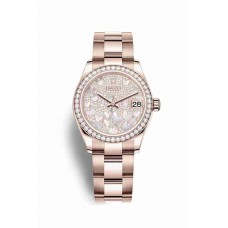 Replica Rolex Datejust 31 18 ct Everose gold 278285RBR Paved mother-of-pearl butterfly Dial Watch m278285rbr-0009