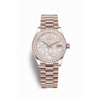 Replica Rolex Datejust 31 18 ct Everose gold 278285RBR Paved mother-of-pearl butterfly Dial Watch m278285rbr-0010