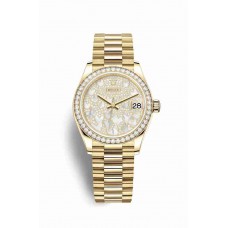 Replica Rolex Datejust 31 18 ct yellow gold 278288RBR Paved mother-of-pearl butterfly Dial Watch m278288rbr-0011