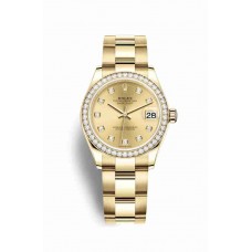 Replica Rolex Datejust 31 18 ct yellow gold 278288RBR Champagne-colour set diamonds Dial Watch m278288rbr-0012