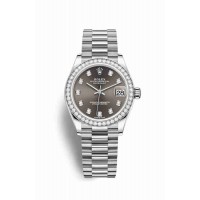 Replica Rolex Datejust 31 18 ct white gold 278289RBR Dark grey set diamonds Dial Watch m278289rbr-0006