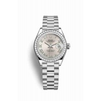 Replica Rolex Datejust 28 Platinum 279136RBR Silver Dial Watch m279136rbr-0007