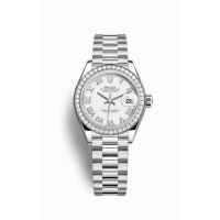 Replica Rolex Datejust 28 Platinum 279136RBR White Dial Watch m279136rbr-0013