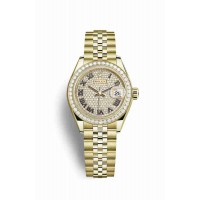 Replica Rolex Datejust 28 18 ct yellow gold 279138RBR Diamond-paved Dial Watch m279138rbr-0030