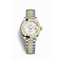 Replica Rolex Datejust 28 Yellow Rolesor Oystersteel 18 ct yellow gold 279163 White Dial Watch m279163-0023