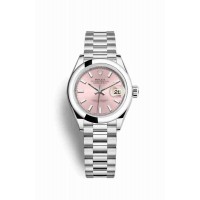 Replica Rolex Datejust 28 Platinum 279166 Pink Dial Watch m279166-0004