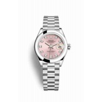 Replica Rolex Datejust 28 Platinum 279166 Pink set diamonds Dial Watch m279166-0005