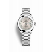 Replica Rolex Datejust 28 Platinum 279166 Silver Dial Watch m279166-0007