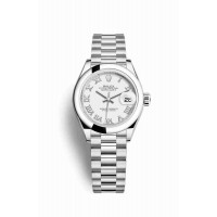 Replica Rolex Datejust 28 Platinum 279166 White Dial Watch m279166-0013