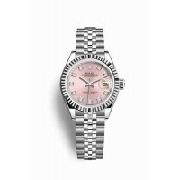 Replica Rolex Datejust 28 White Rolesor Oystersteel 18 ct white gold 279174 Pink set diamonds Dial Watch m279174-0003