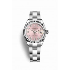 Replica Rolex Datejust 28 White Rolesor Oystersteel 18 ct white gold 279174 Pink set diamonds Dial Watch m279174-0004