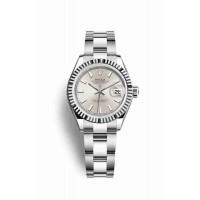 Replica Rolex Datejust 28 White Rolesor Oystersteel 18 ct white gold 279174 Silver Dial Watch m279174-0006