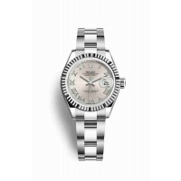 Replica Rolex Datejust 28 White Rolesor Oystersteel 18 ct white gold 279174 Silver Dial Watch m279174-0008