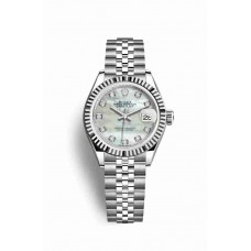 Replica Rolex Datejust 28 White Rolesor Oystersteel 18 ct white gold 279174 White mother-of-pearl set diamonds Dial Watch m279174-0009