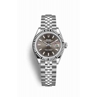 Replica Rolex Datejust 28 White Rolesor Oystersteel 18 ct white gold 279174 Dark grey Dial Watch m279174-0011