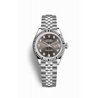 Replica Rolex Datejust 28 White Rolesor Oystersteel 18 ct white gold 279174 Dark grey set diamonds Dial Watch m279174-0015