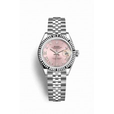 Replica Rolex Datejust 28 White Rolesor Oystersteel 18 ct white gold 279174 Pink Dial Watch m279174-0017