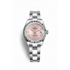 Replica Rolex Datejust 28 White Rolesor Oystersteel 18 ct white gold 279174 Pink Dial Watch m279174-0018