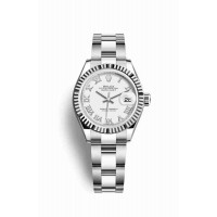 Replica Rolex Datejust 28 White Rolesor Oystersteel 18 ct white gold 279174 White Dial Watch m279174-0020