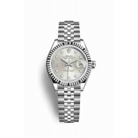 Replica Rolex Datejust 28 White Rolesor Oystersteel 18 ct white gold 279174 Silver set diamonds Dial Watch m279174-0021