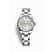 Replica Rolex Datejust 28 White Rolesor Oystersteel 18 ct white gold 279174 Silver set diamonds Dial Watch m279174-0022