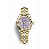 Replica Rolex Datejust 28 18 ct yellow gold 279178 Lilac set diamonds Dial Watch m279178-0012