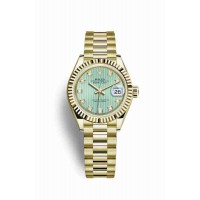 Replica Rolex Datejust 28 18 ct yellow gold 279178 Mint green set diamonds Dial Watch m279178-0027